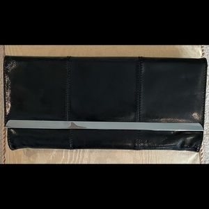 Black Leather Clutch Purse